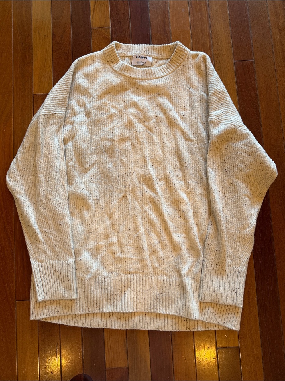 Old Navy Cream Speckled Crewneck Sweater